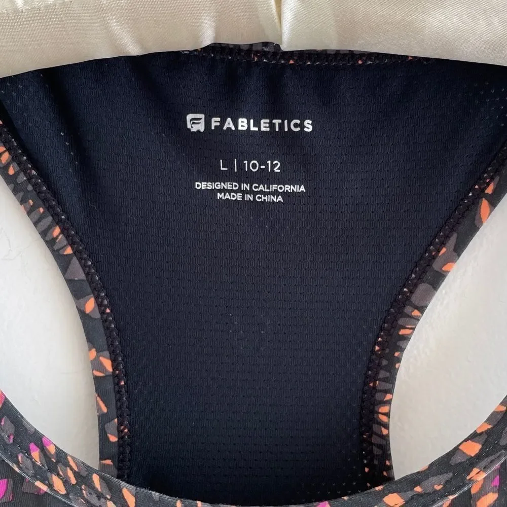 Fabletics Leon Racerback Tank Top Fractal Print L